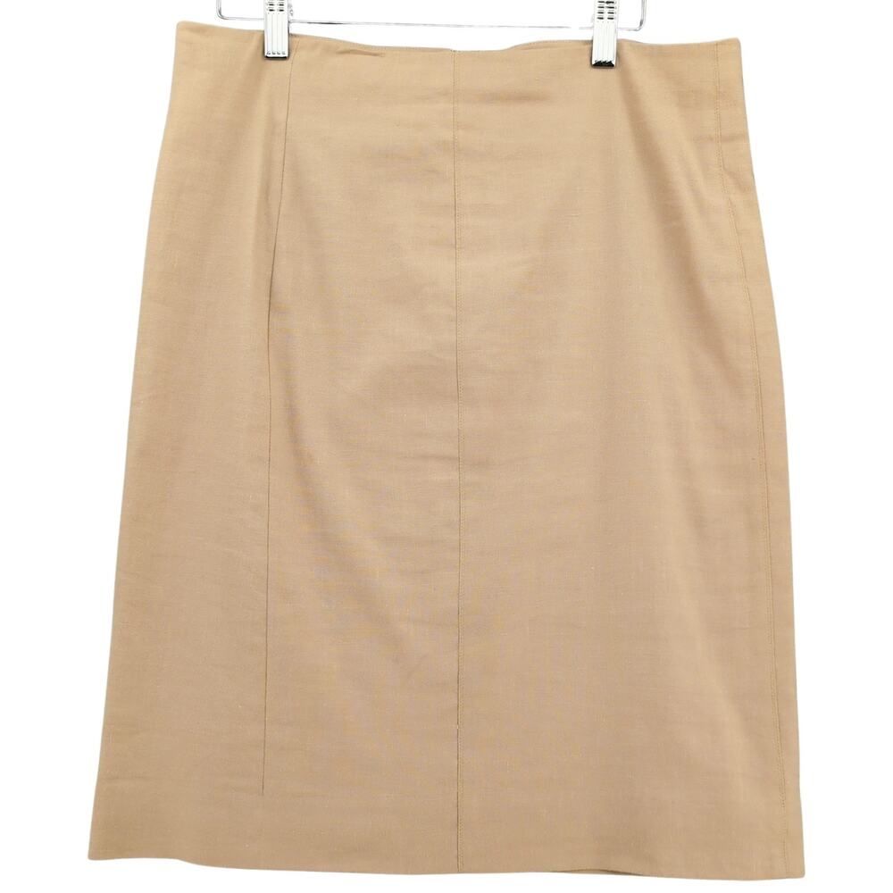 Vince Skirt Womens 10 Beige Pencil Business Casual Minimalist Neutral Linen - Picture 1 of 8